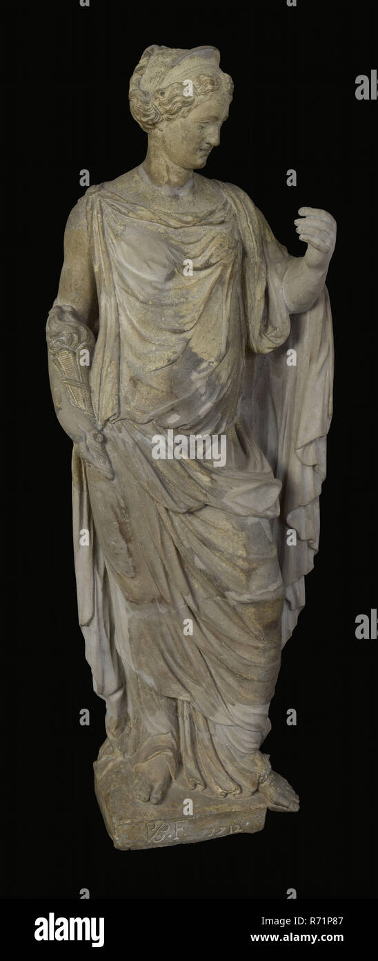 J.P. van de Oude Baurscheit, Sandstein statue Ceres, Fassade Skulptur Skulptur footage Bauteil Sandstein Stein, Zement, ca 140 kg, sculpted gesausd zwei Bilder der Eingang des Hauses Haringvliet 46 Monogramm in einem (Ligatur): PVB. F 1712 (auf Sockel) Adriaen Van der Werff des Klassizismus Merchant House elite Noorthey Zweiten Weltkrieg Bombardierung Rotterdam Dreieck Haringvliet Krieg Versteck Ceres Flora Van'Huis met de Beelden' am Haringvliet Bad Reiboldsgr n 46 von Adriaen Van der Werff gefunden in den Ruinen 1940 konzipiert. Stockfoto