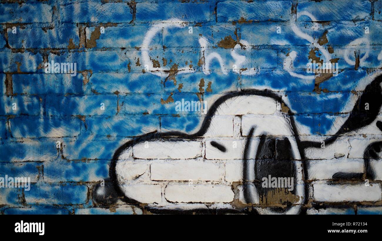 Snoopy in Rom (Street Art) Stockfoto