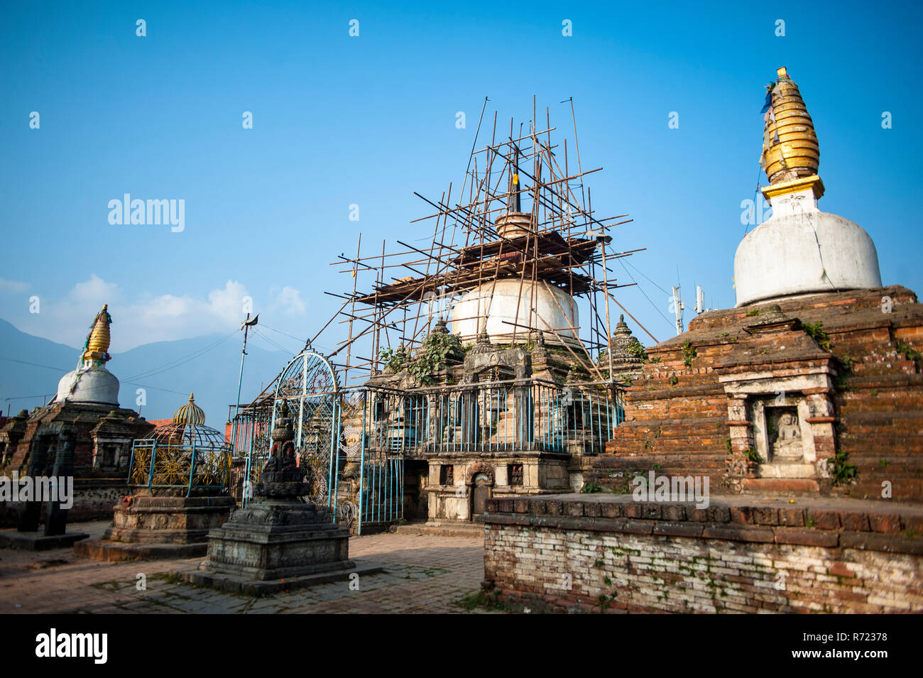 Renovierung Chilancho Stupa Stockfoto