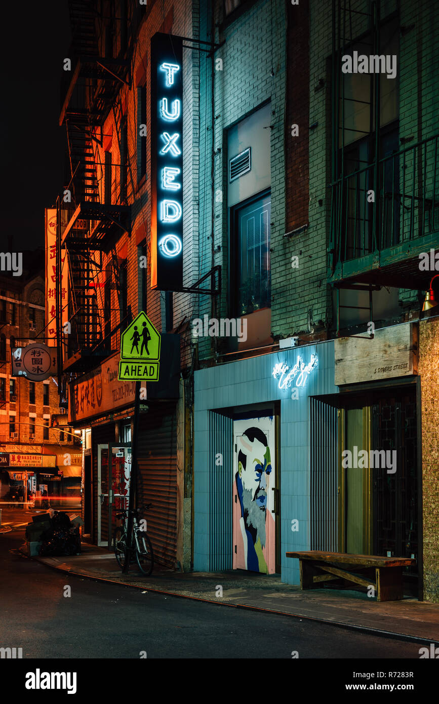Smoking Sign on Doyers Straße in Chinatown, Manhattan, New York City Stockfoto