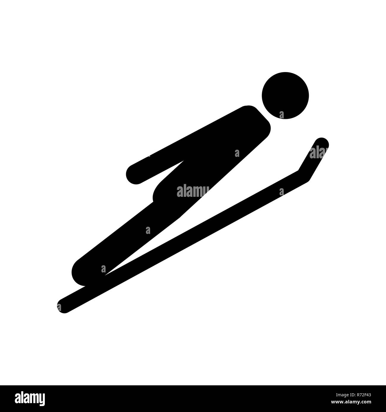 Skifahrer zieht Winter Sport Piktogramm Vektor-illustration EPS 10. Stock Vektor