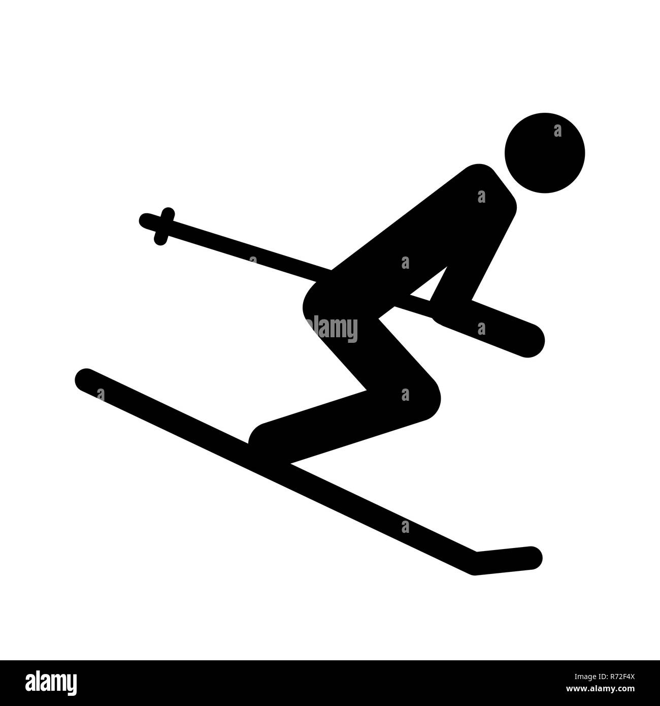 Skifahrer Wintersport Piktogramm Vektor-illustration EPS 10. Stock Vektor