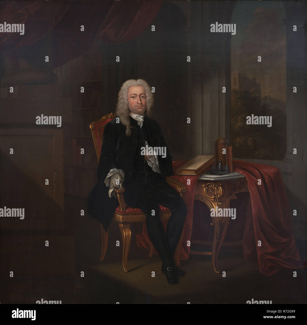 Jan Stolker, posthum gemalte Porträt von Willem Schepers, Schornstein