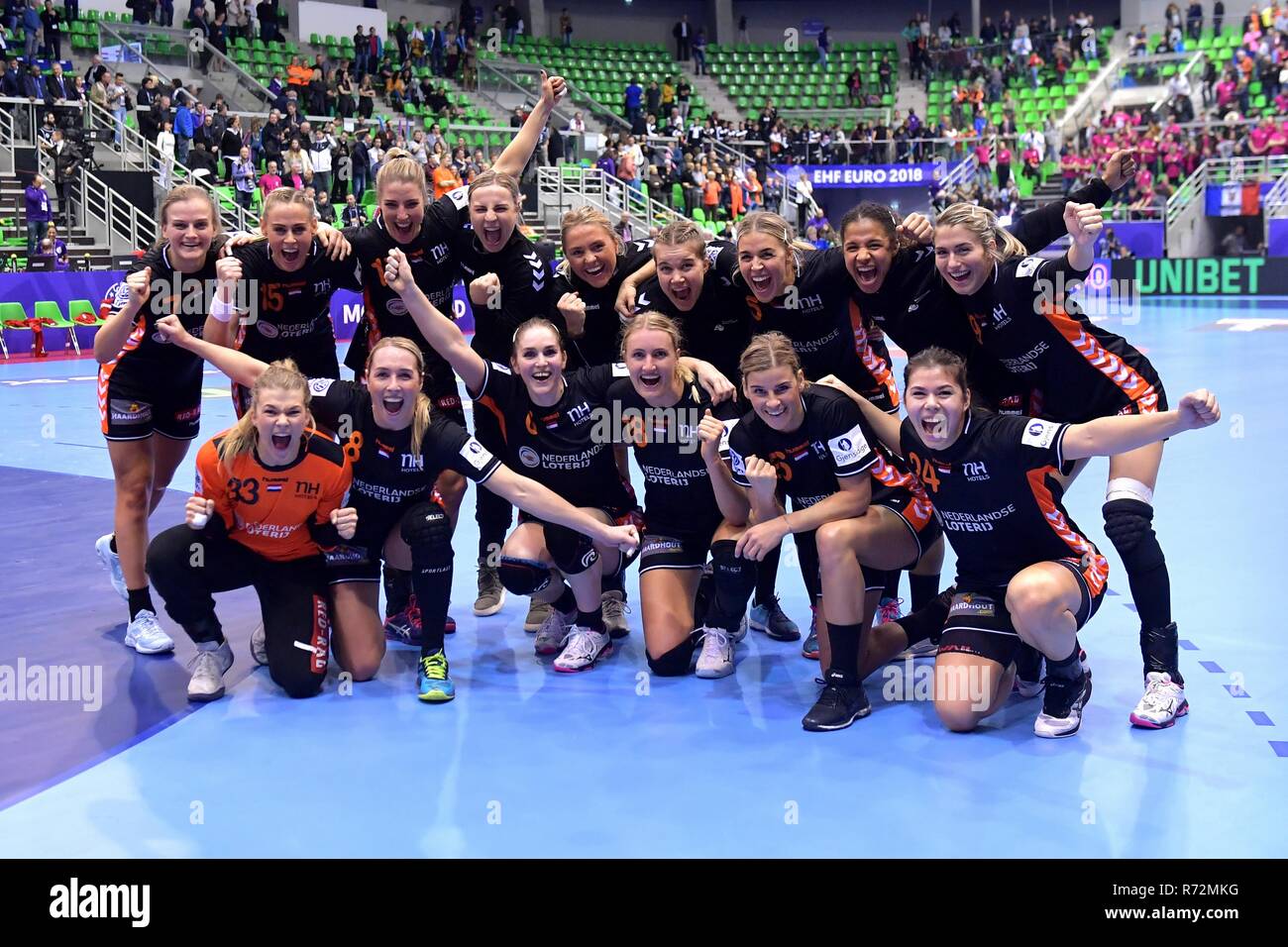 Montbeliard, Frankreich 1. dezember 2018 Europameisterschaften Handball: Niederlande / Hongary EK Handbal in Frankrijk, voorronde groep C Nederland - Hongarije De overwinningsfoto Stockfoto