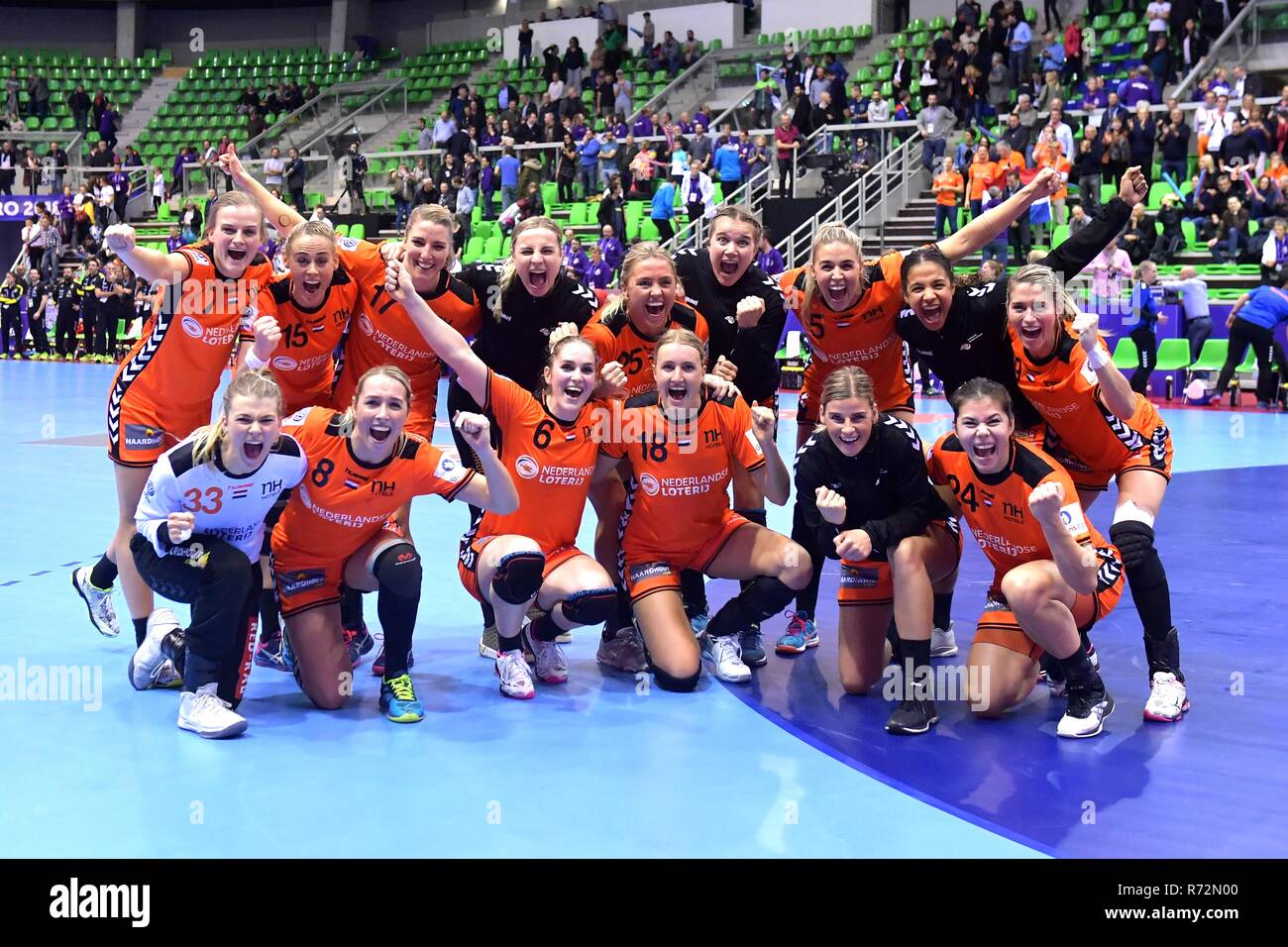 Montbeliard, Frankreich 1. dezember 2018 Europameisterschaften Handball: Niederlande gegen Spanien EK Handbal in Frankrijk, voorronde groep C Nederland - Spanien De overwinning is binnen Stockfoto