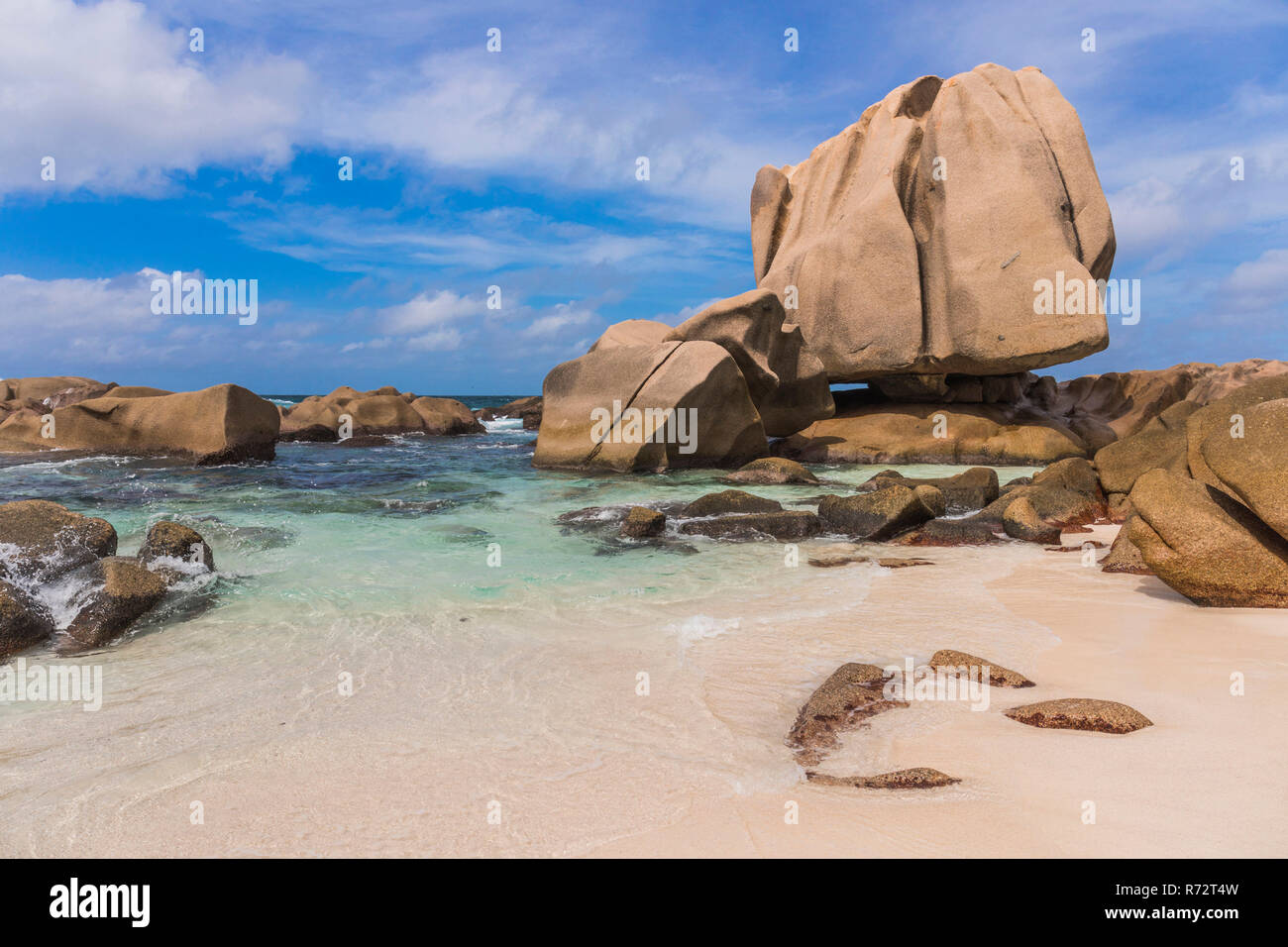 Strand Anse Marron, La Digue, Seychellen Stockfoto