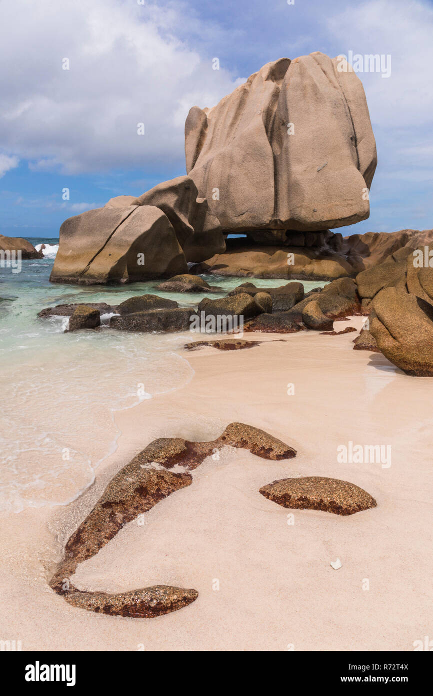 Strand Anse Marron, La Digue, Seychellen Stockfoto