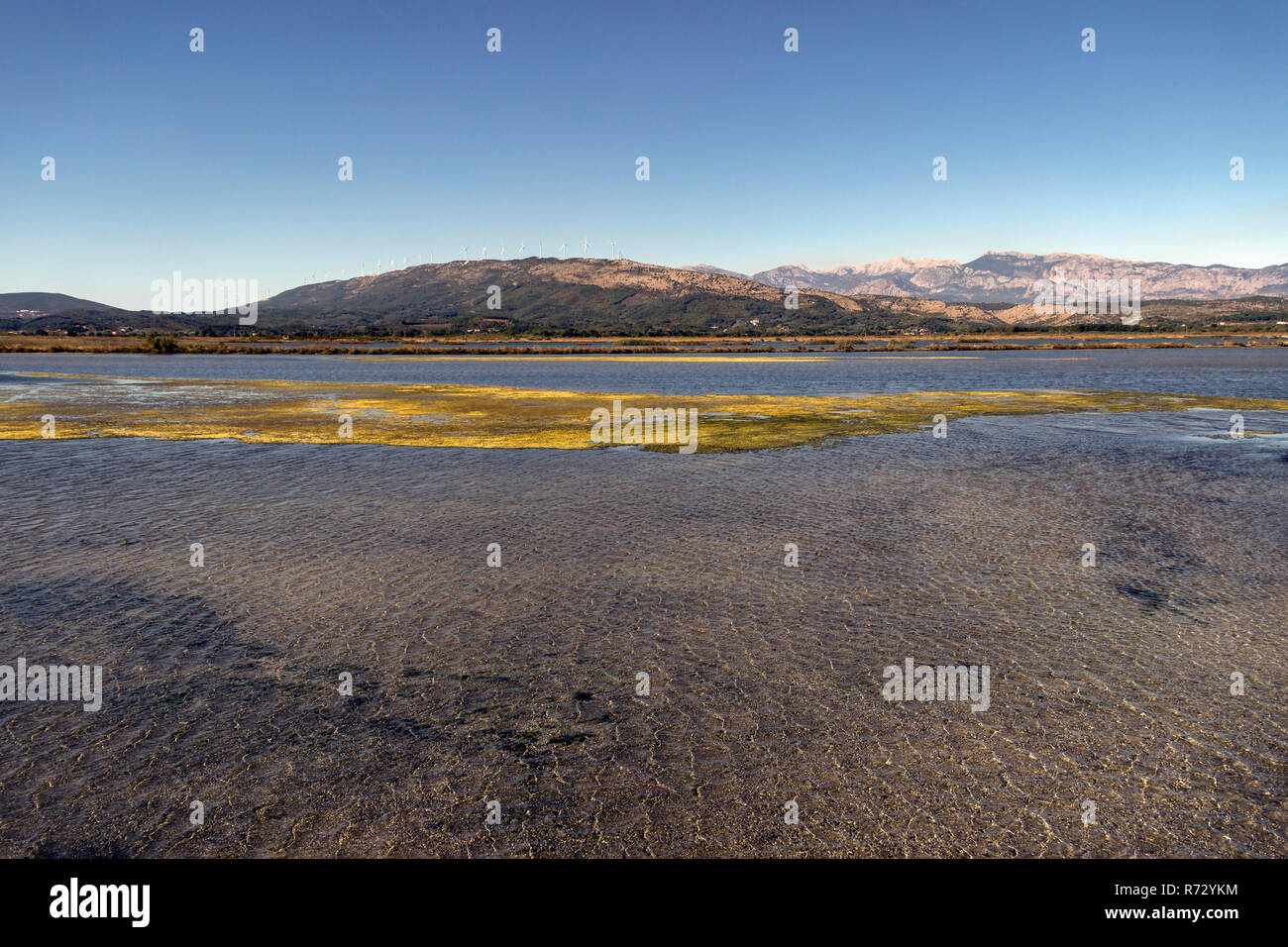 Montenegro - ein Blick auf einen Teil des Naturparks Solana (Ulcinj Ulcinj Saline) Stockfoto