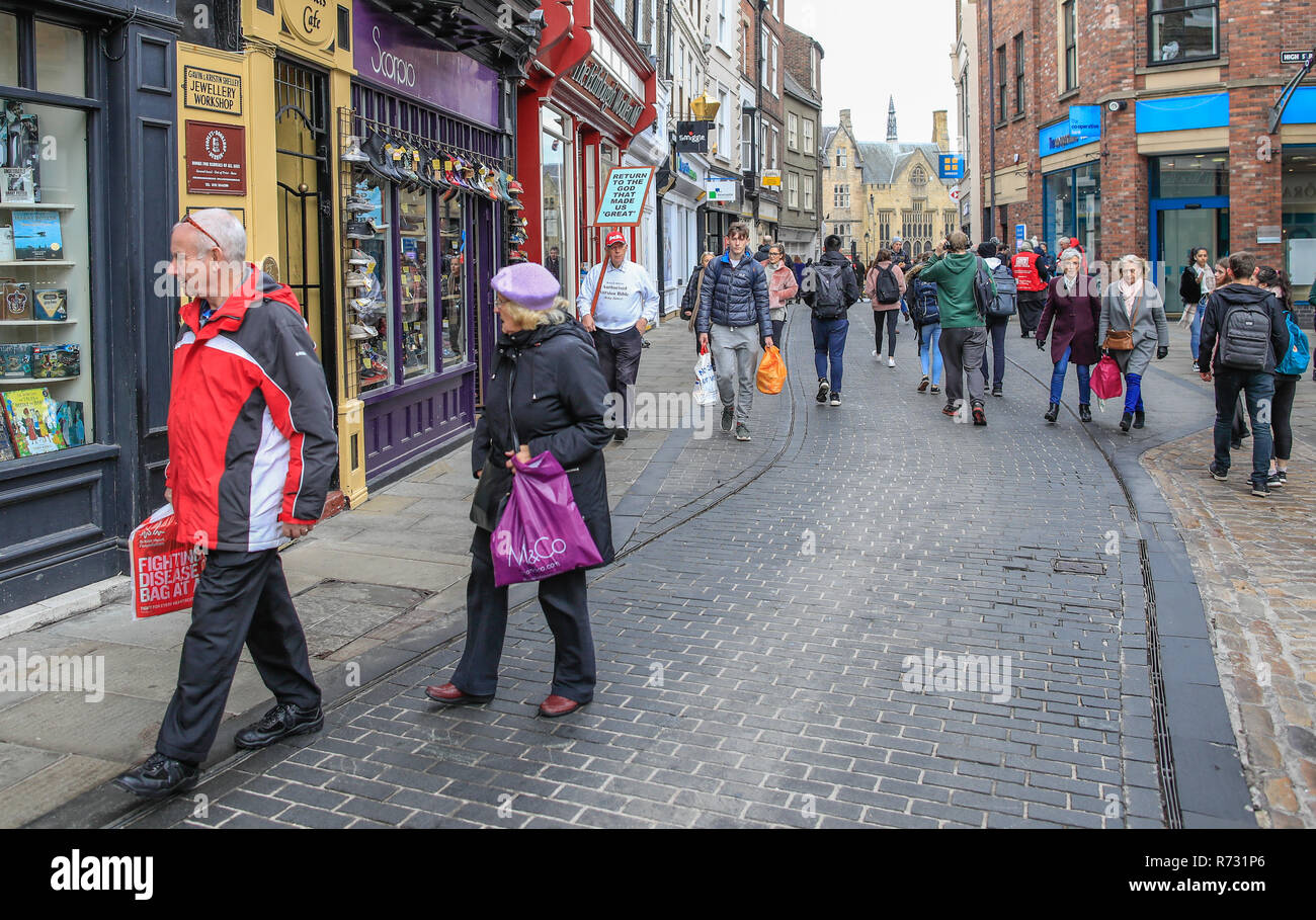 Die antike Stadt Zentrum der Stadt Durham in der Grafschaft Durham im Nordosten Englands Stockfoto