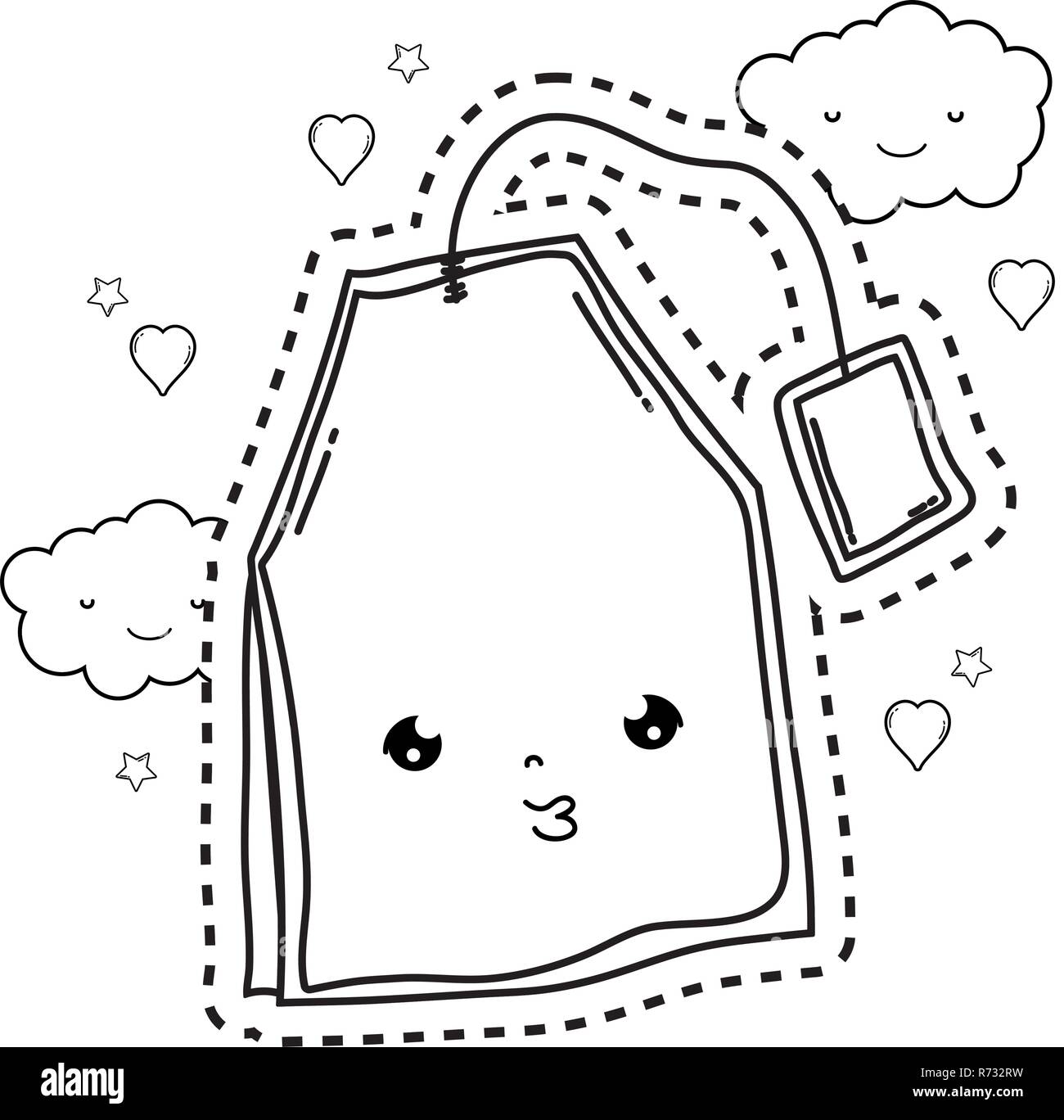 Cute Teebeutel kawaii Charakter Stock Vektor