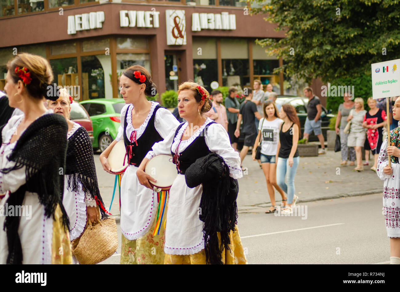 Schließen des Festivals "Polissya Sommer mit Folklore Lutsk Ukraine" 25.08.2018. Stockfoto