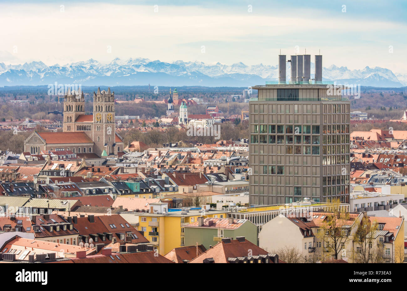Blick über die Stadt München Stockfoto