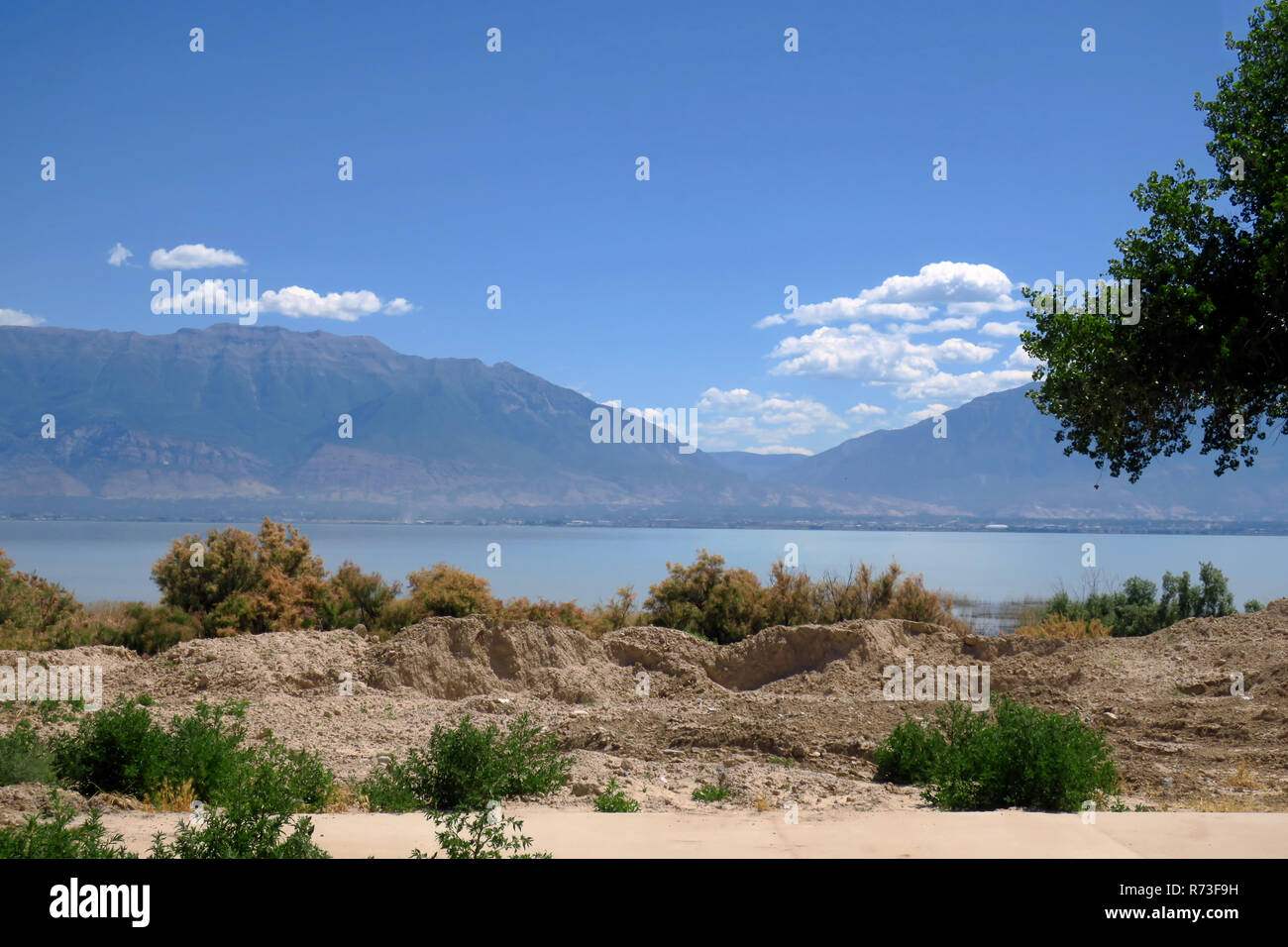 Mit Blick auf Utah See auf ein ruhiger Tag. Stockfoto
