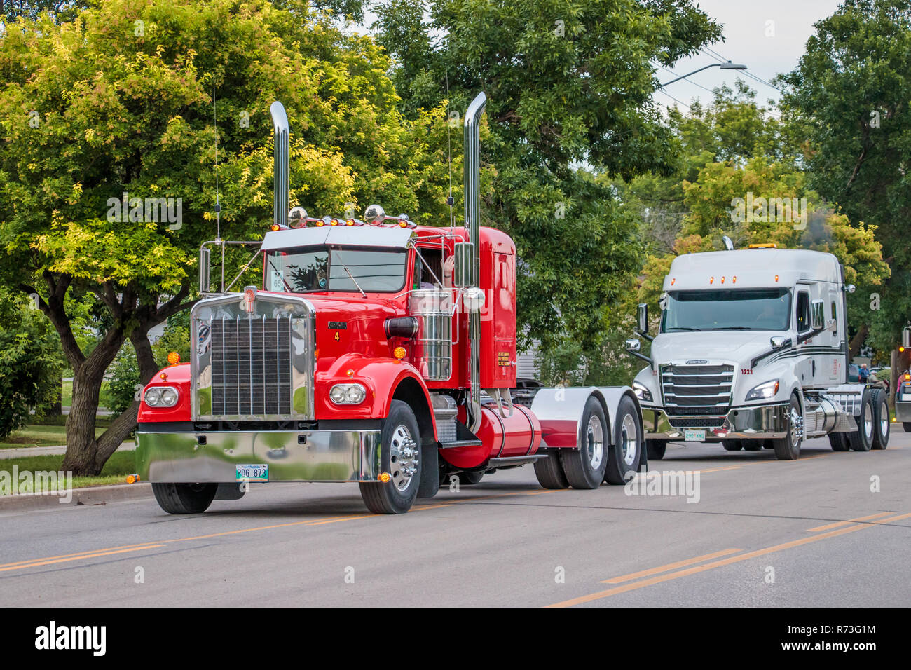 Big Rigs grosse Herzen truck Rally Fonds 2018 die Veranstaltung in Winkler, Manitoba, Kanada. Stockfoto