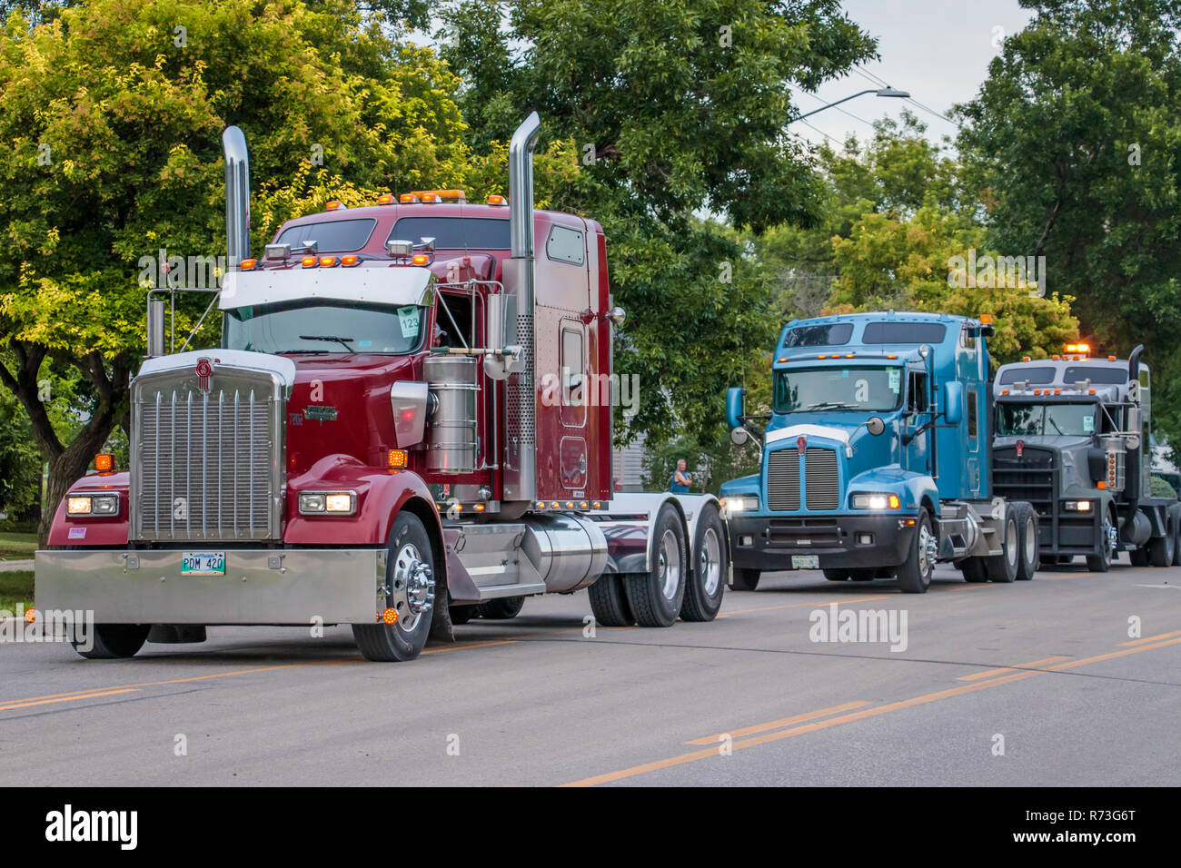 Big Rigs grosse Herzen truck Rally Fonds 2018 die Veranstaltung in Winkler, Manitoba, Kanada. Stockfoto