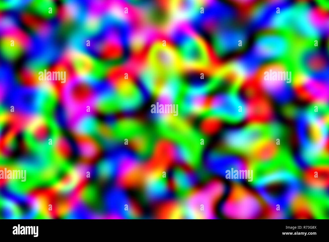Psychedelic abstrakt Hintergrund mit Kurven und Schleifen Fett, gesättigte Farben Stockfoto