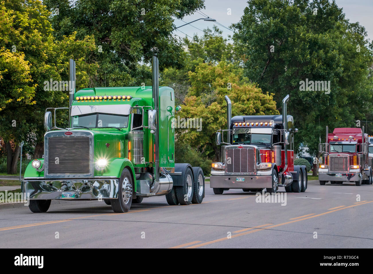 Big Rigs grosse Herzen truck Rally Fonds 2018 die Veranstaltung in Winkler, Manitoba, Kanada. Stockfoto