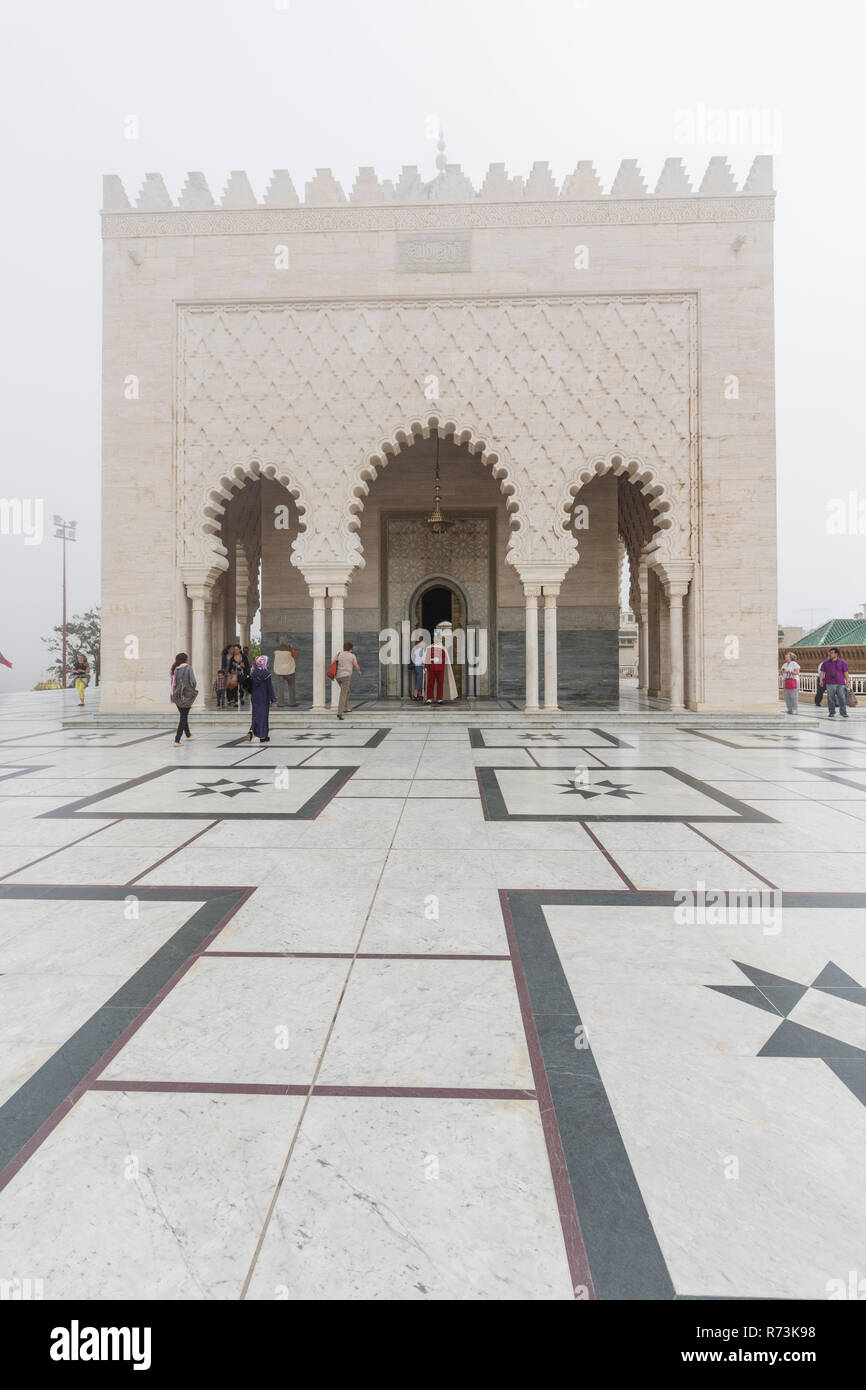 Rabat Mausoleum von König Mohammed V, Marokko Stockfoto