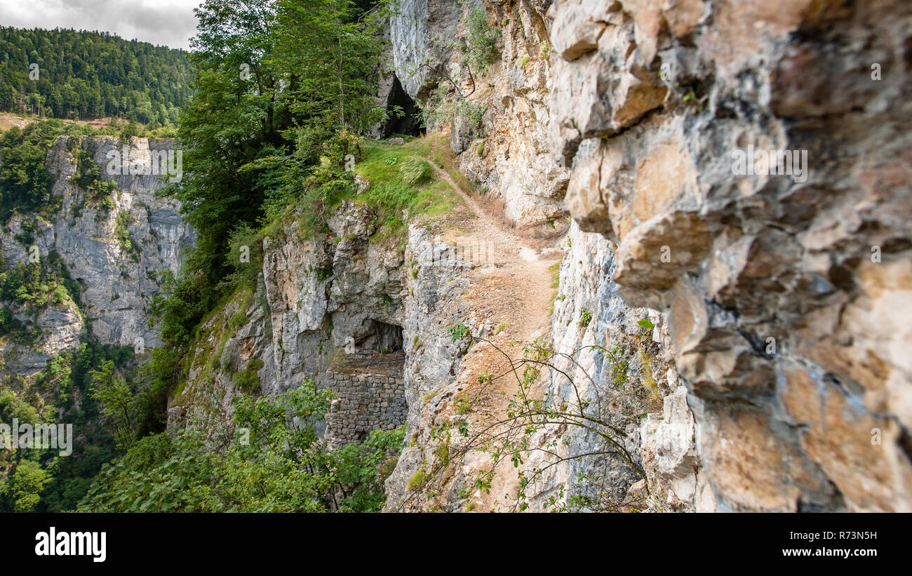 Beeindruckende Aussicht auf die Berge, Schluchten, cayons und Wände der Nationalpark 'De Vercors' in Frankreich Stockfoto