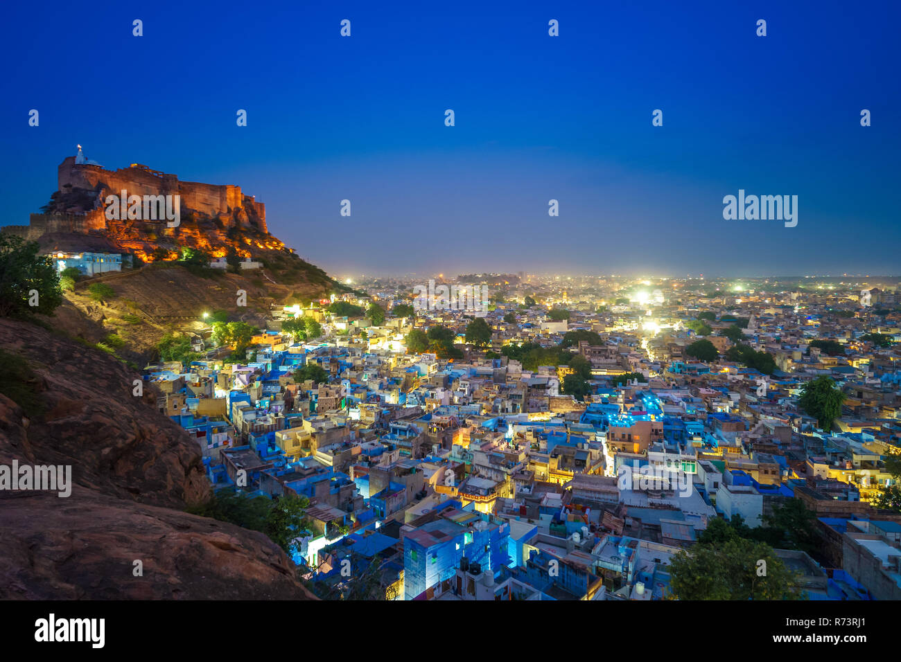 Nacht Szene von Jodhpur, Rajasthan, Indien Stockfoto