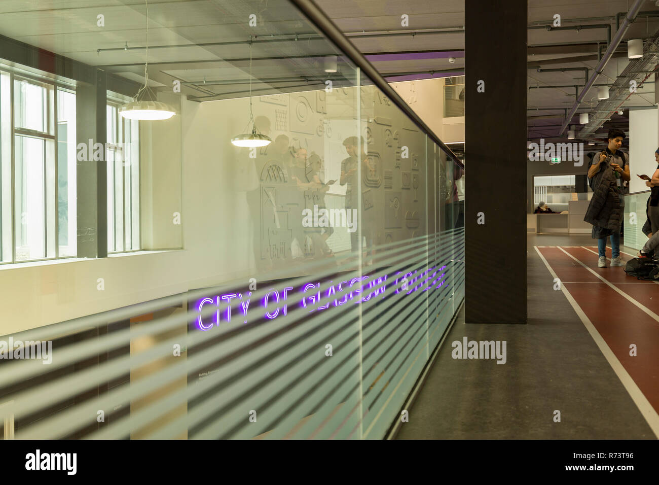 Sport Korridor bei der Stadt Glasgow College Stockfoto