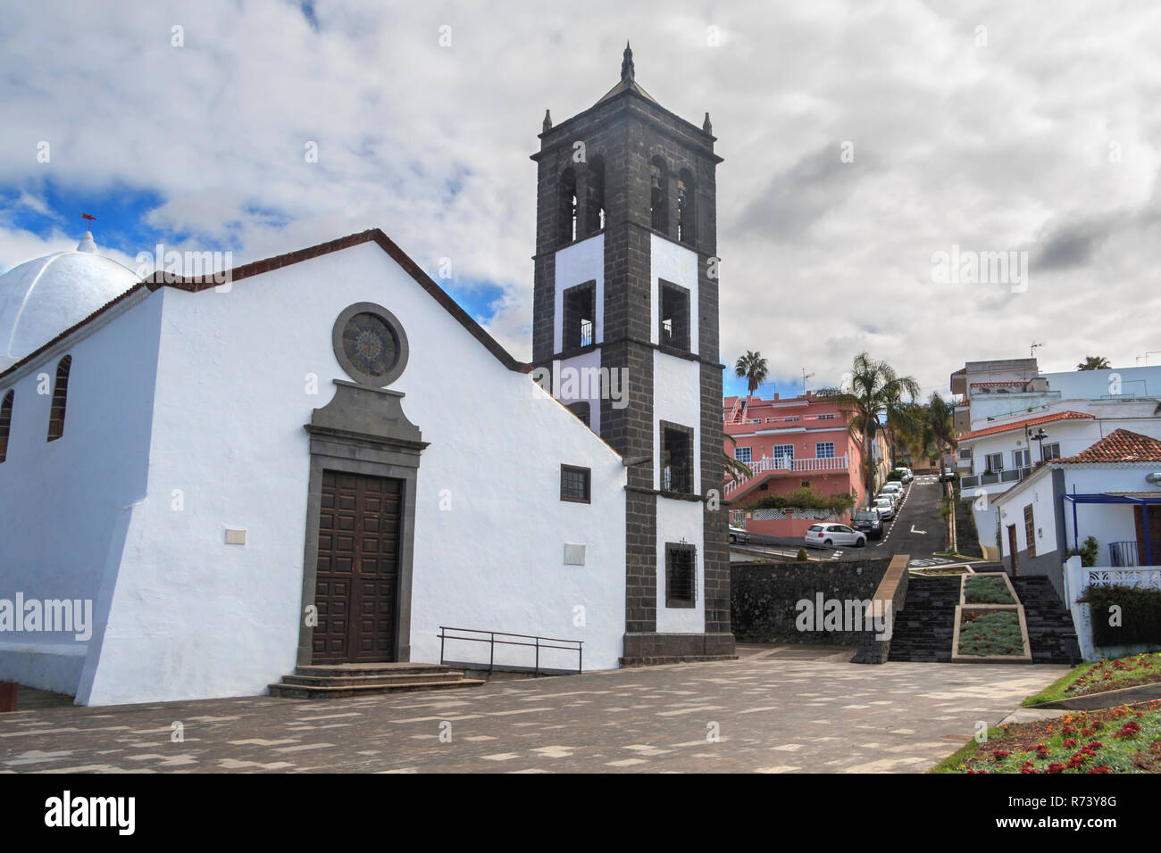 Kirche von Iglesia de San Pedro Apostol, El Sauzal, Teneriffa Stockfoto