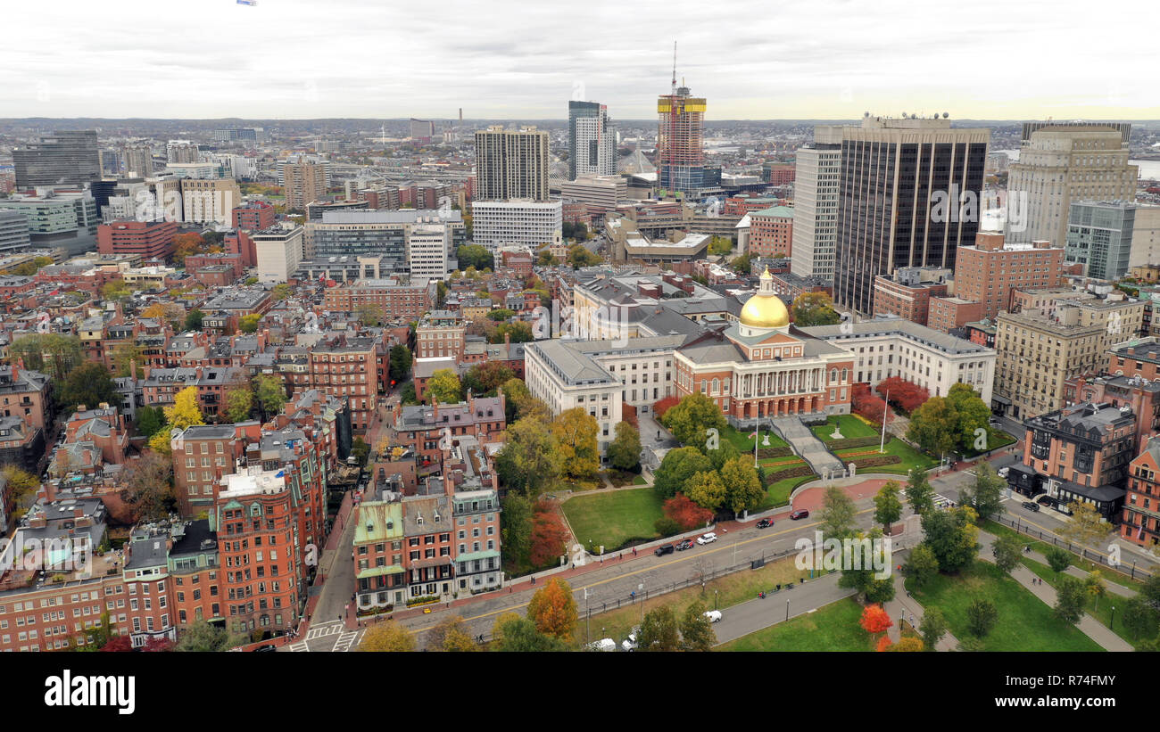 Massachusetts State Hauptstadt am Boston Common Park in der Innenstadt von Stadtzentrum entfernt. Stockfoto