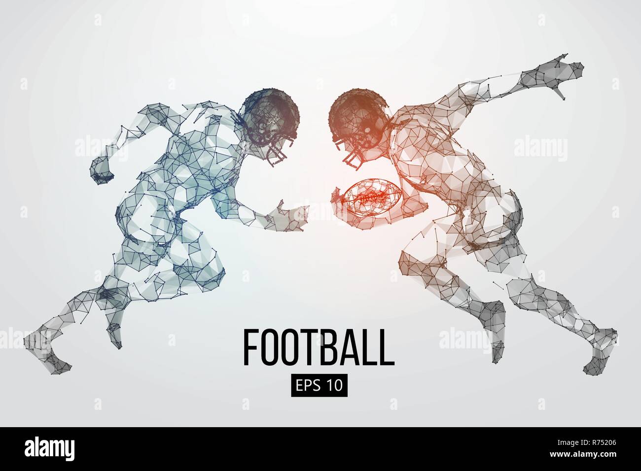 Silhouette eines American football player. Rugby. Vector Illustration Stock Vektor