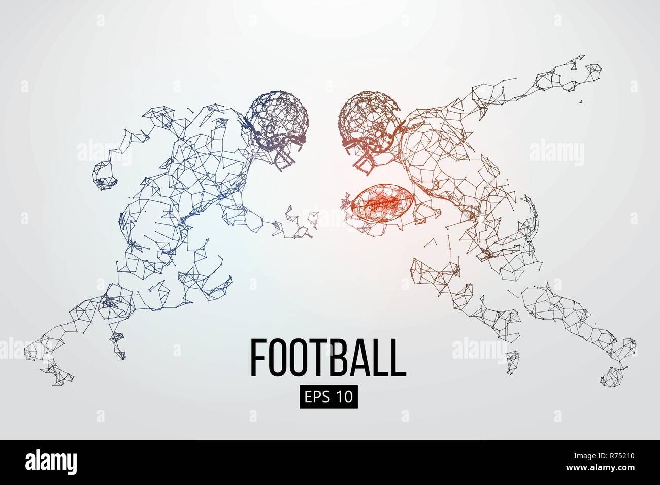 Silhouette eines American football player. Rugby. Vector Illustration Stock Vektor