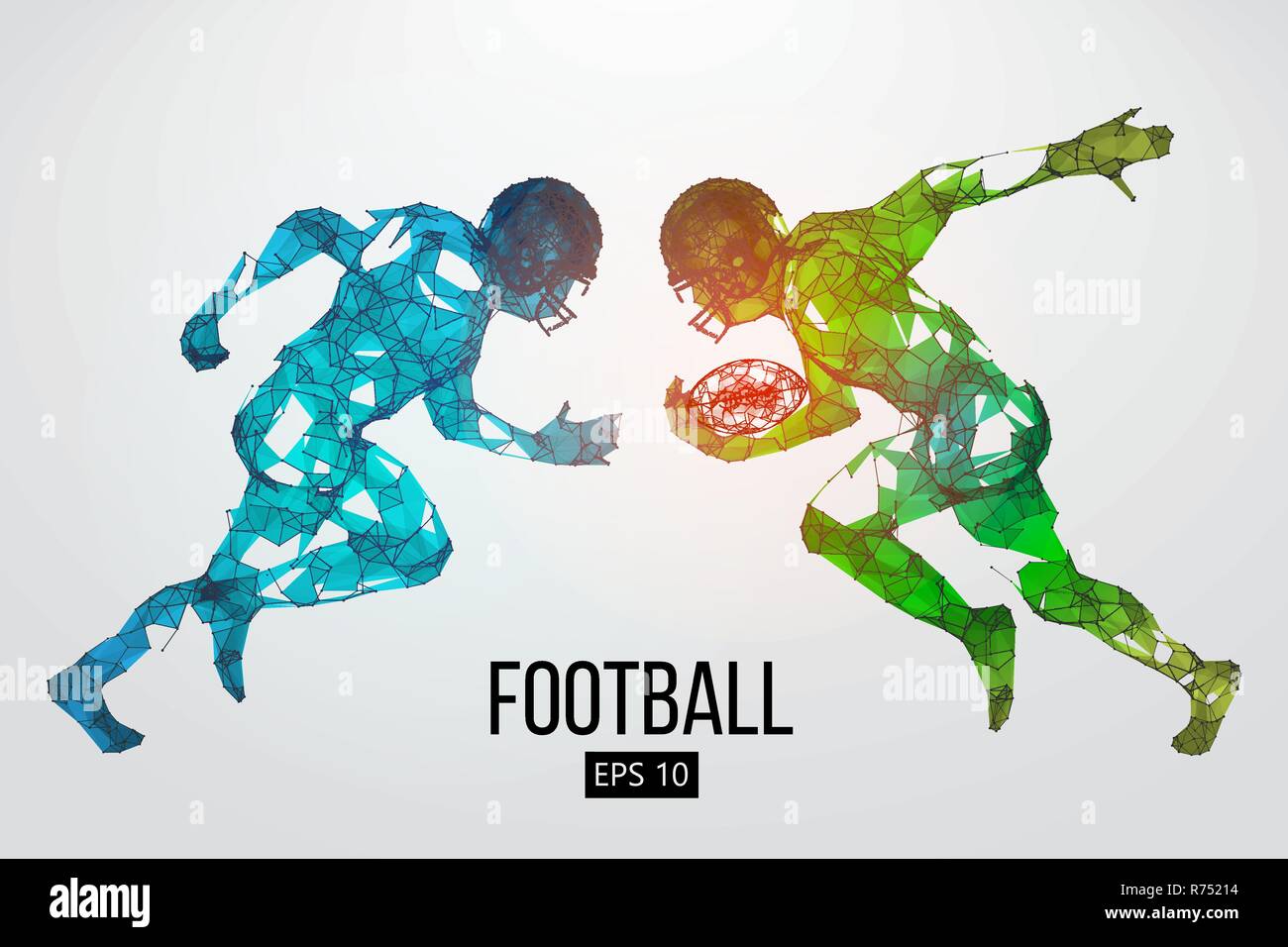 Silhouette eines American football player. Rugby. Vector Illustration Stock Vektor