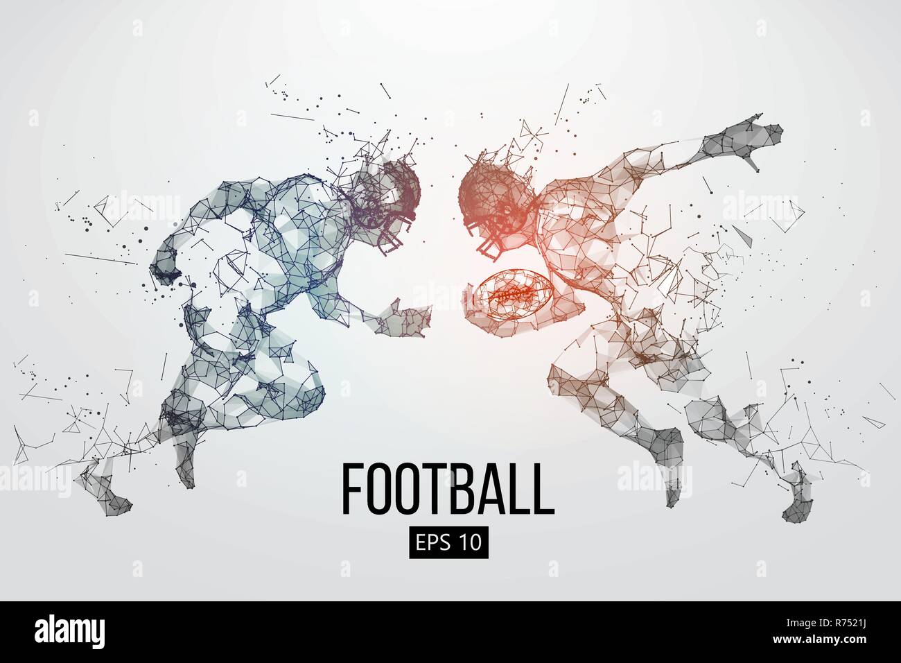 Silhouette eines American football player. Rugby. Vector Illustration Stock Vektor