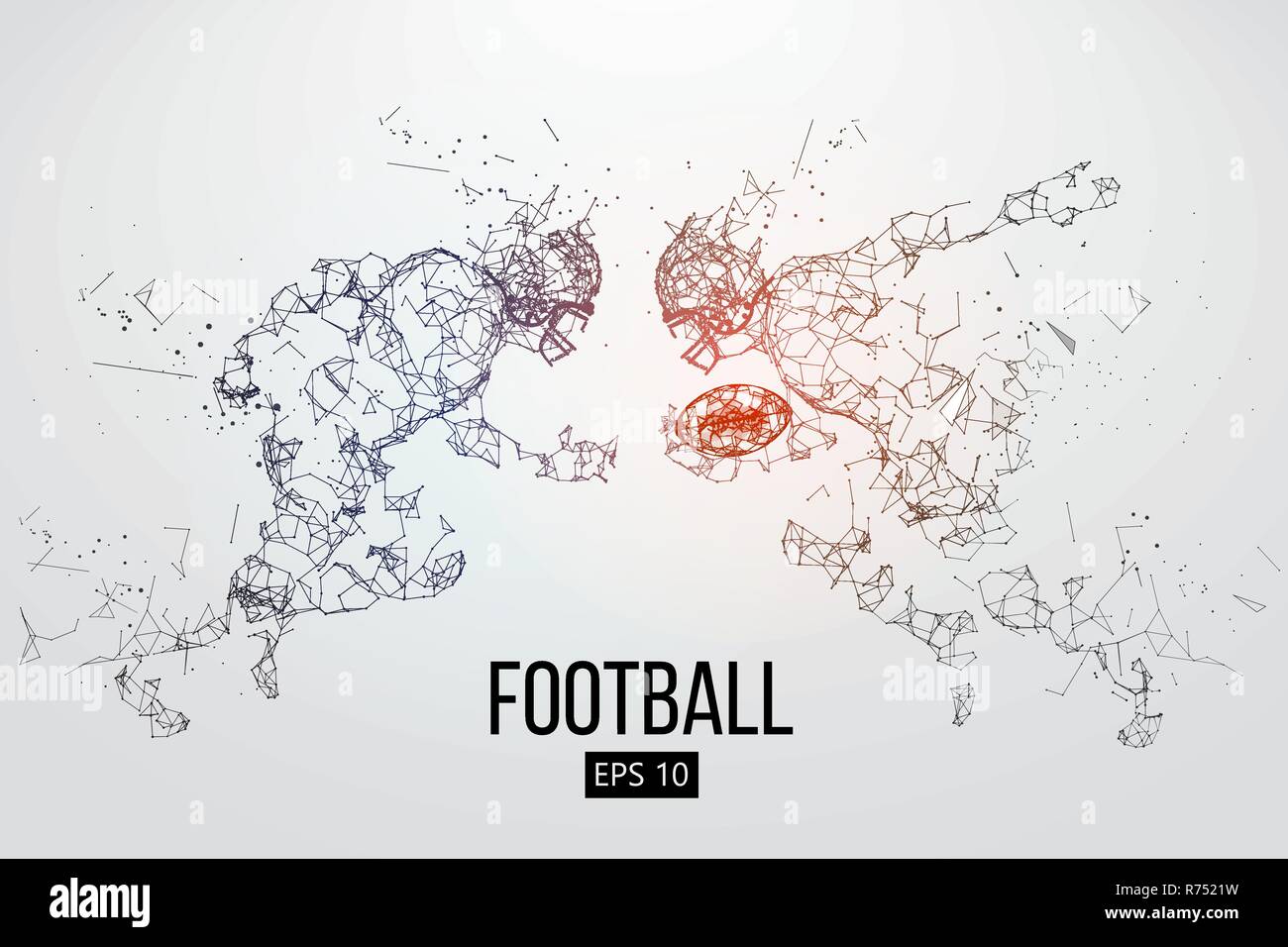 Silhouette eines American football player. Rugby. Vector Illustration Stock Vektor