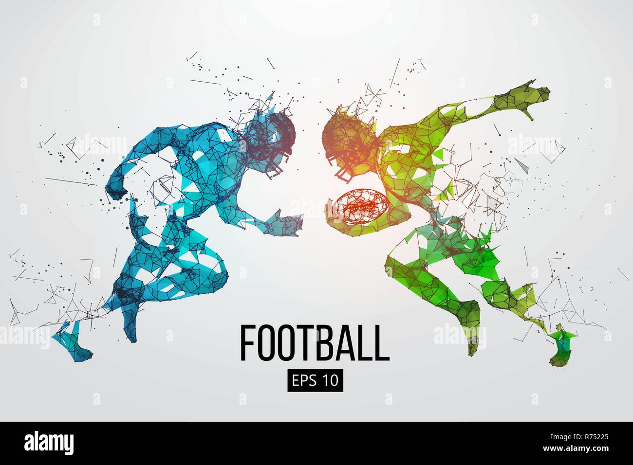Silhouette eines American football player. Rugby. Vector Illustration Stock Vektor