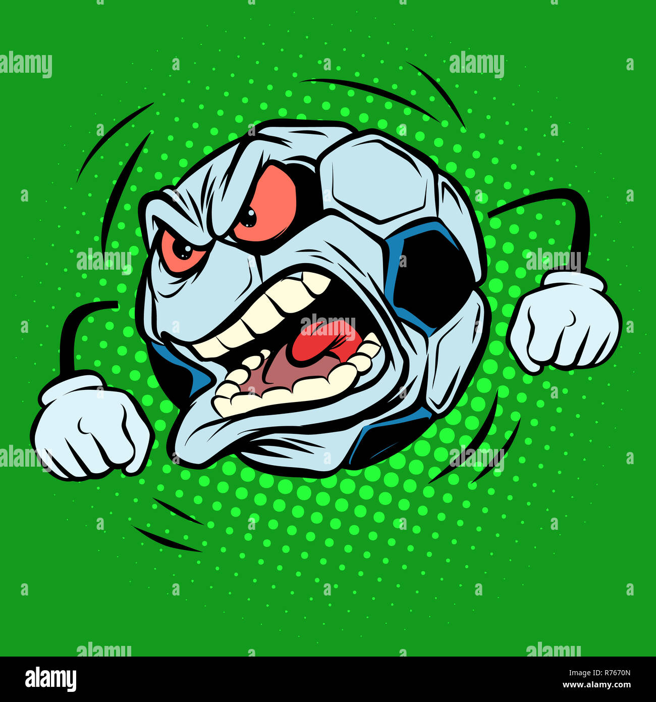 Ventilator Wut Gefuhle Fussball Fussball Lustige Zeichen Stockfotografie Alamy