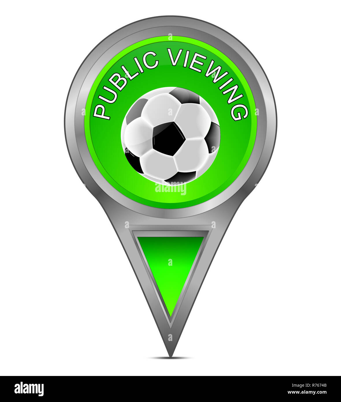 Glänzend grüne Karte Zeiger mit Public Viewing - 3D-Darstellung Stockfoto