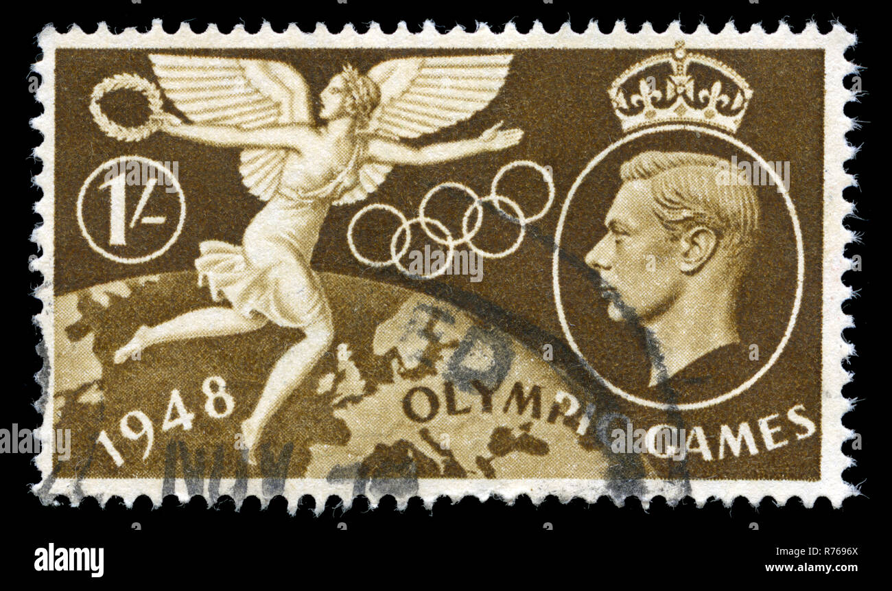 Briefmarke aus Großbritannien in der King George VI - Olympische Spiele 1948 Serie Stockfoto