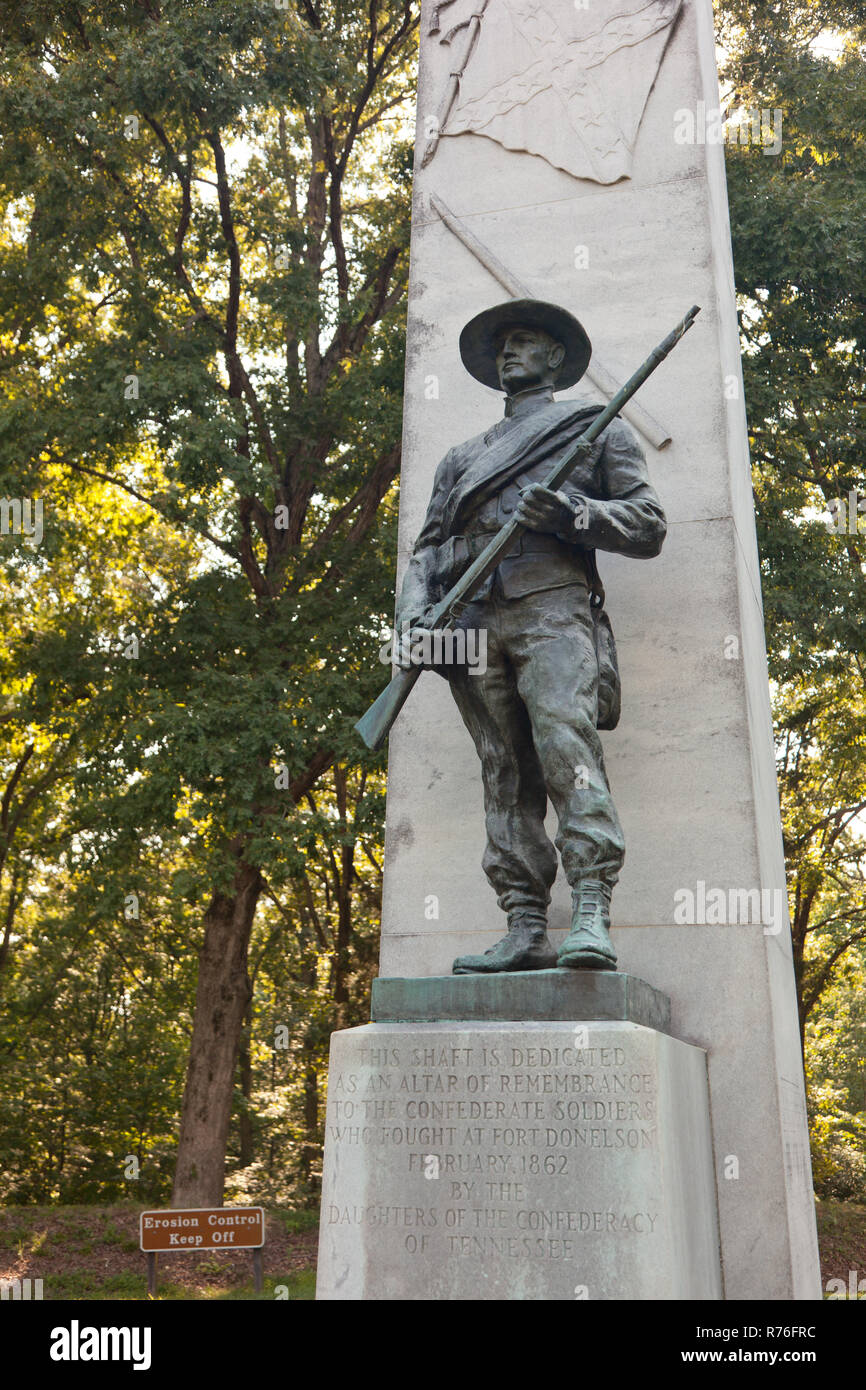 Confederate Memorial Statue am Fort Donelson National Battlefield, KY Stockfoto