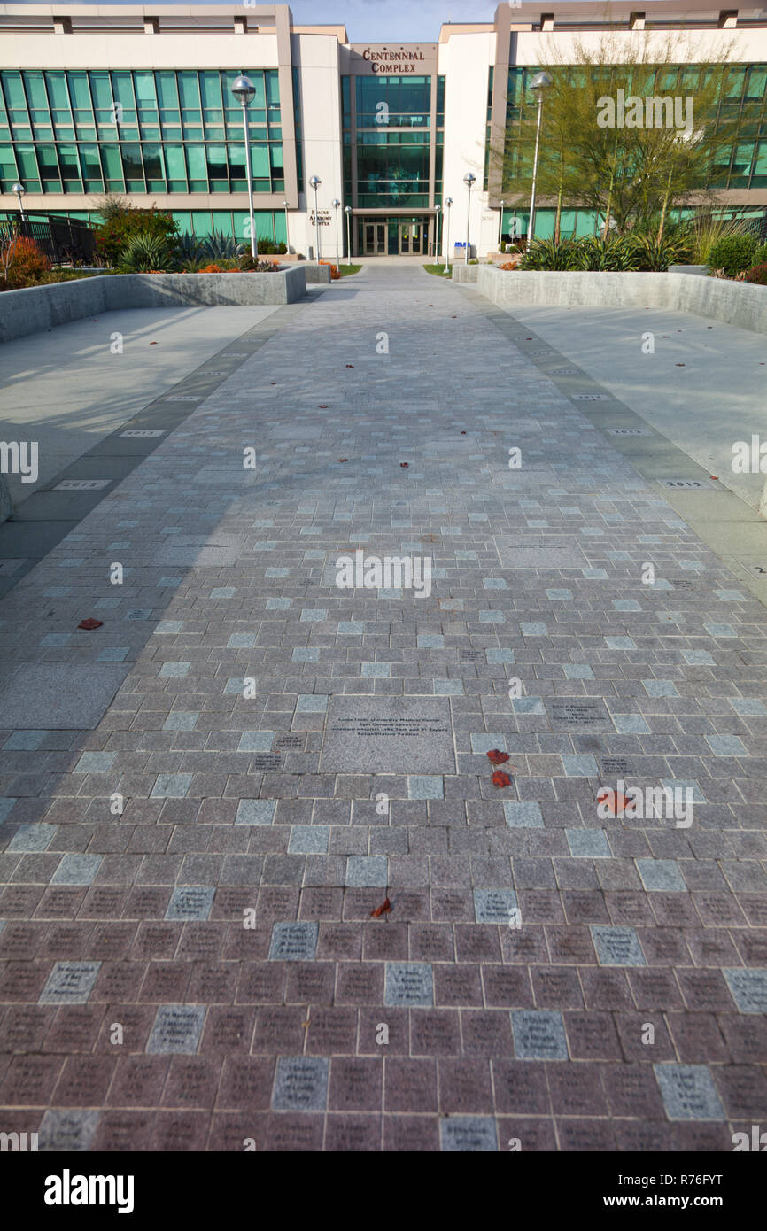 Centennial Pathway in der Loma Linda Universität in Kalifornien, USA Stockfoto