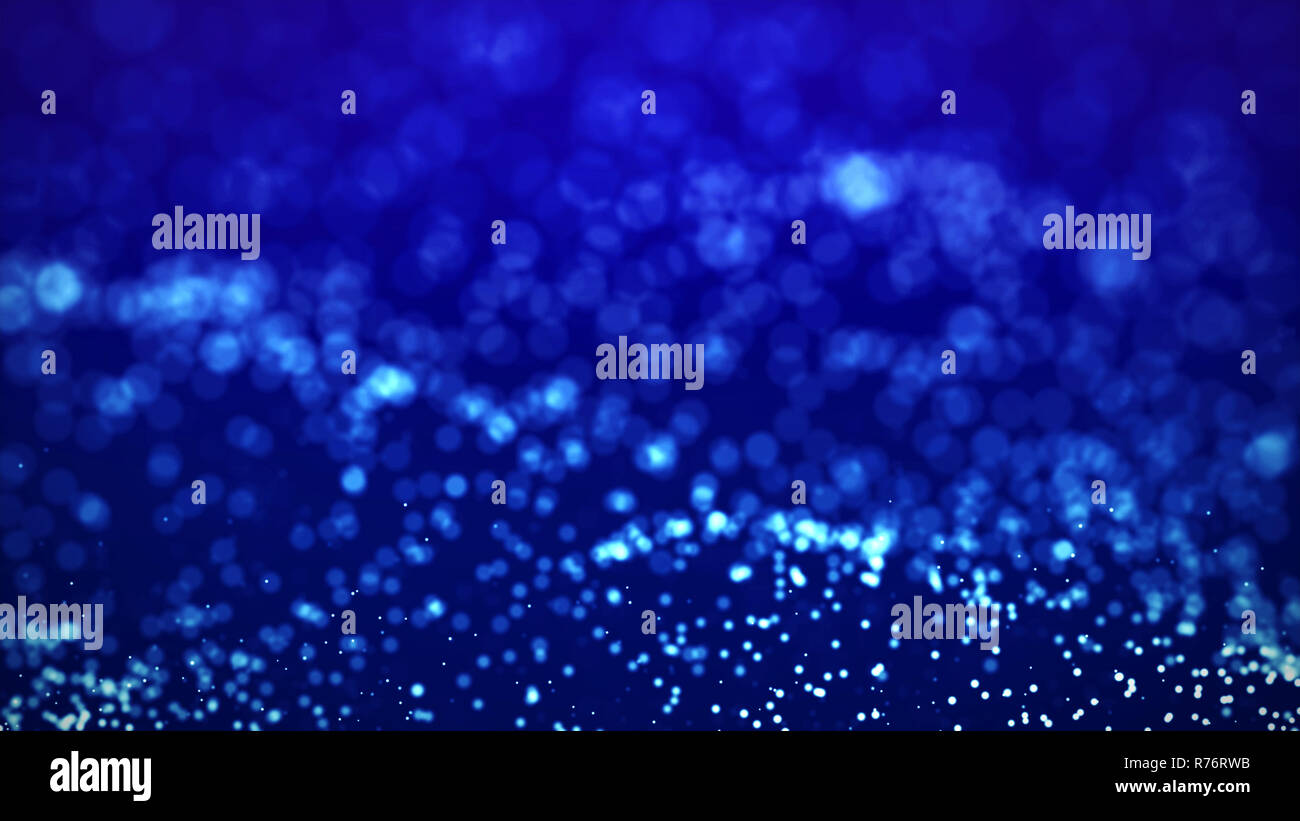 Blaues Leuchten Partikel Feld computer Festliche blur Hintergrund erzeugt Stockfoto
