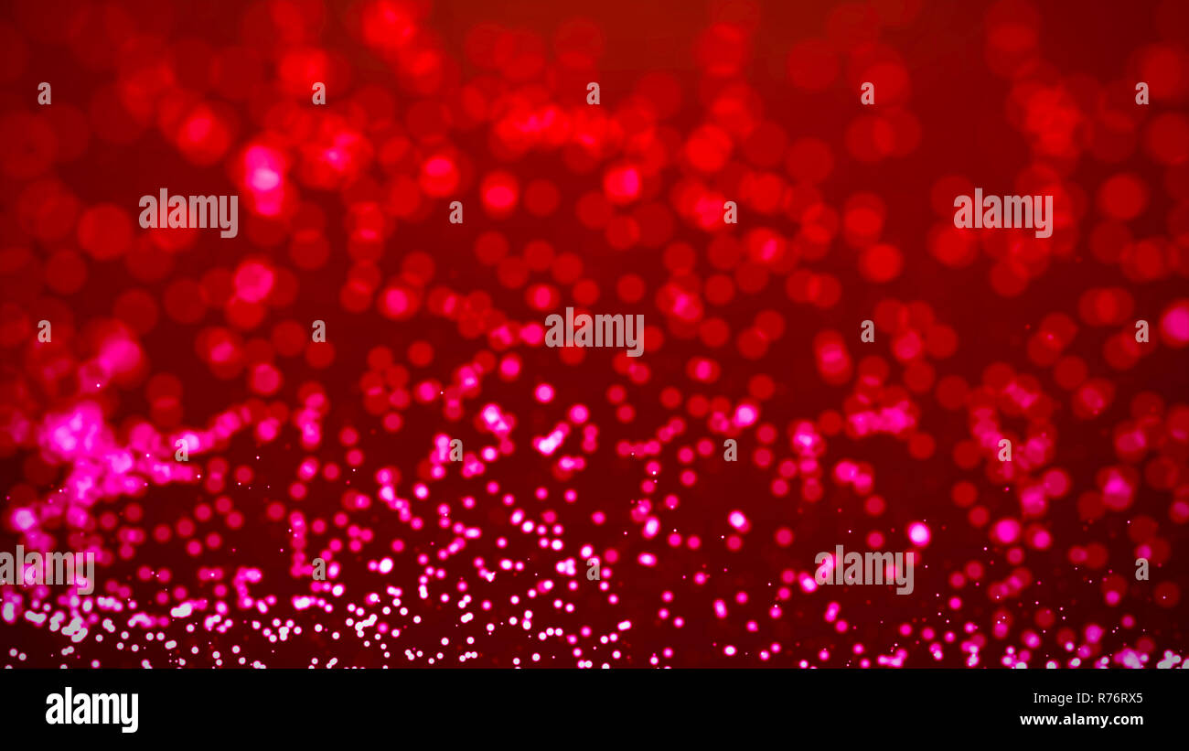 Rotes glühen Partikel Feld computer Festliche blur Hintergrund erzeugt Stockfoto