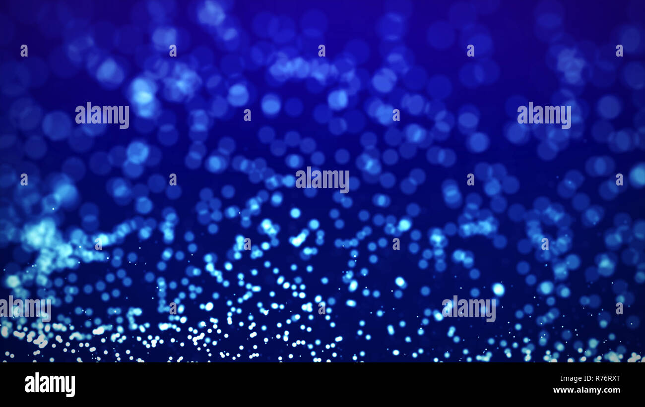 Blaues Leuchten Partikel Feld computer Festliche blur Hintergrund erzeugt Stockfoto