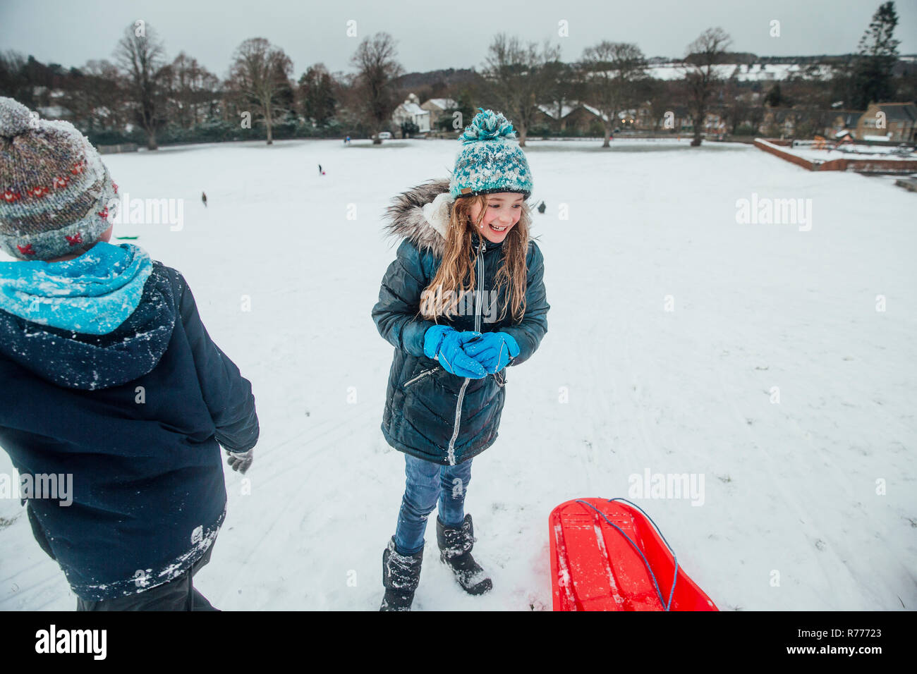 Spaß im Schnee Stockfoto