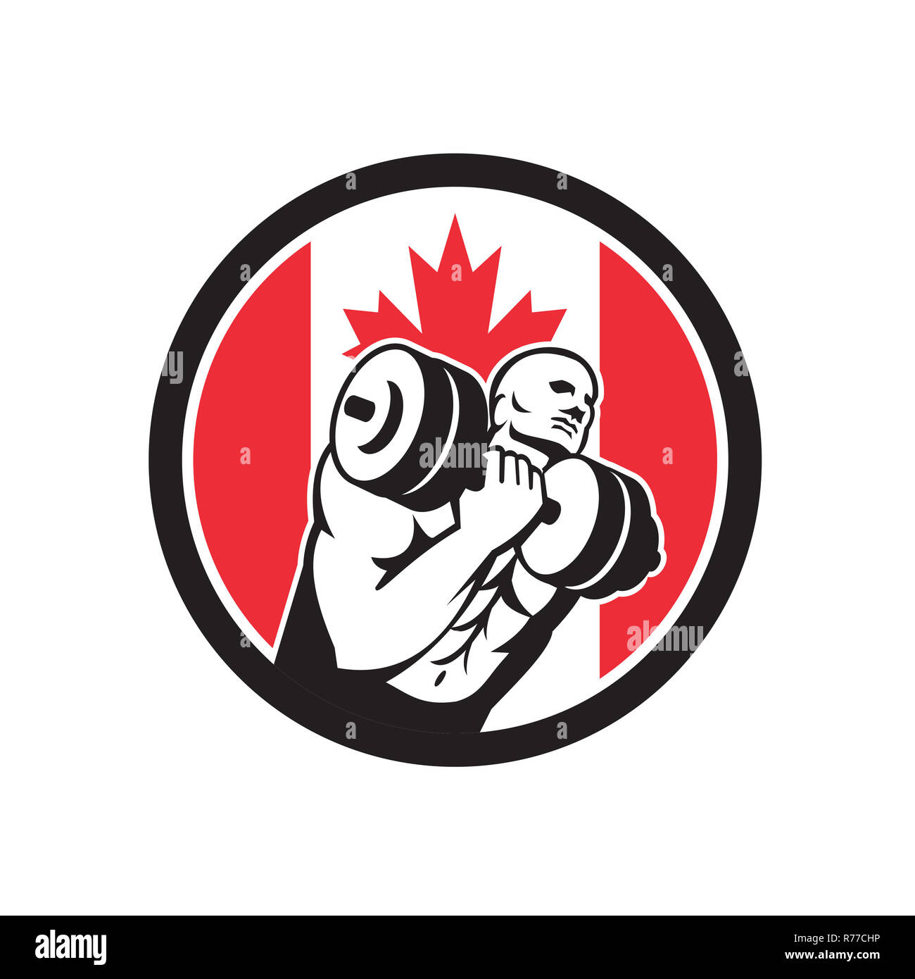 Kanadische Fitnessraum Stromkreis Kanada Flagge Symbol Stockfoto