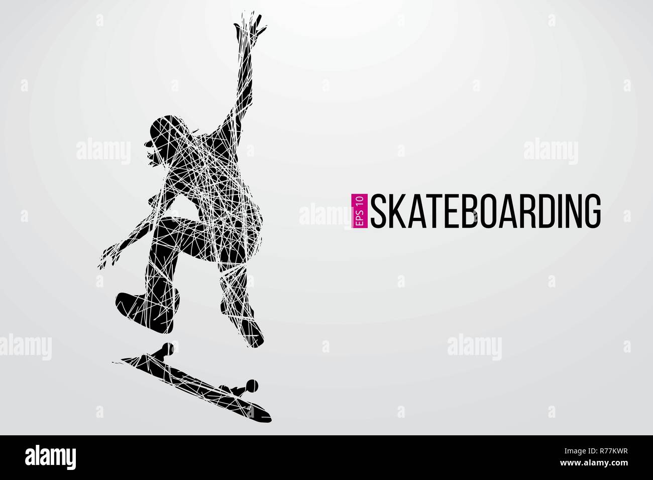 Silhouette einer Skateboarder. Vector Illustration Stock Vektor