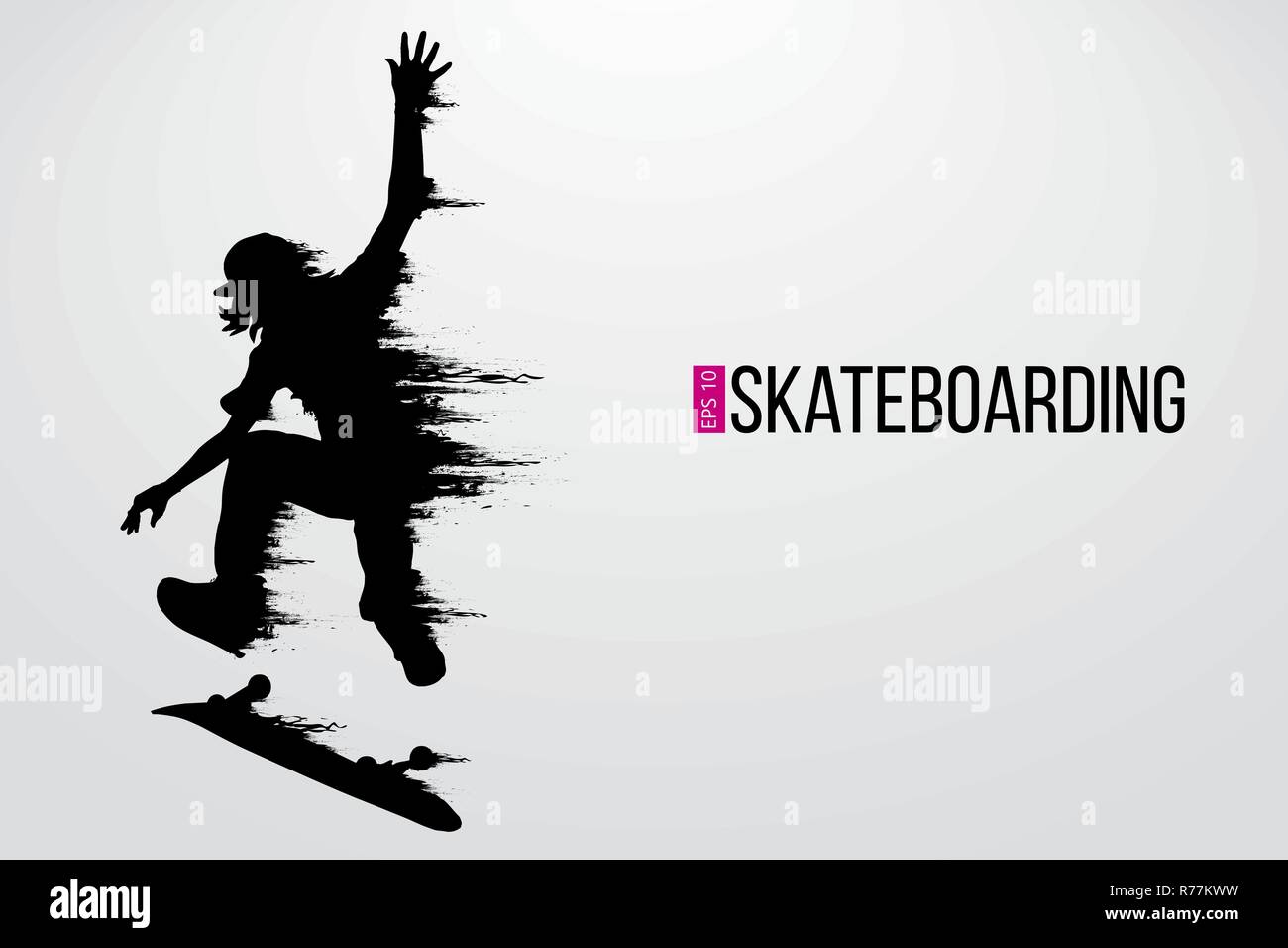 Silhouette einer Skateboarder. Vector Illustration Stock Vektor