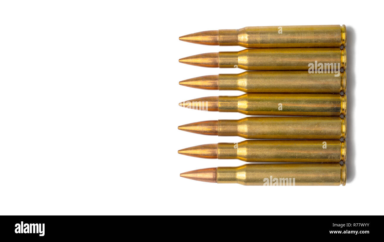 Intermediate Patronen isoliert auf weißem Hintergrund mit Schatten. Platz kopieren, Richtungsvektor Stockfoto