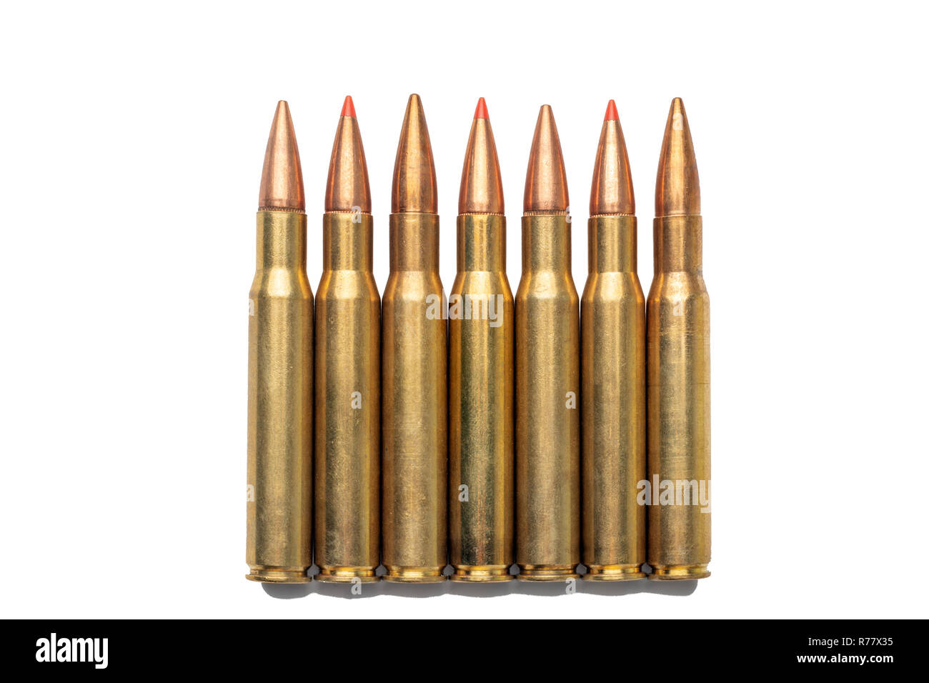 Intermediate Patronen isoliert auf weißem Hintergrund mit Schatten. Platz kopieren, Richtungsvektor Stockfoto