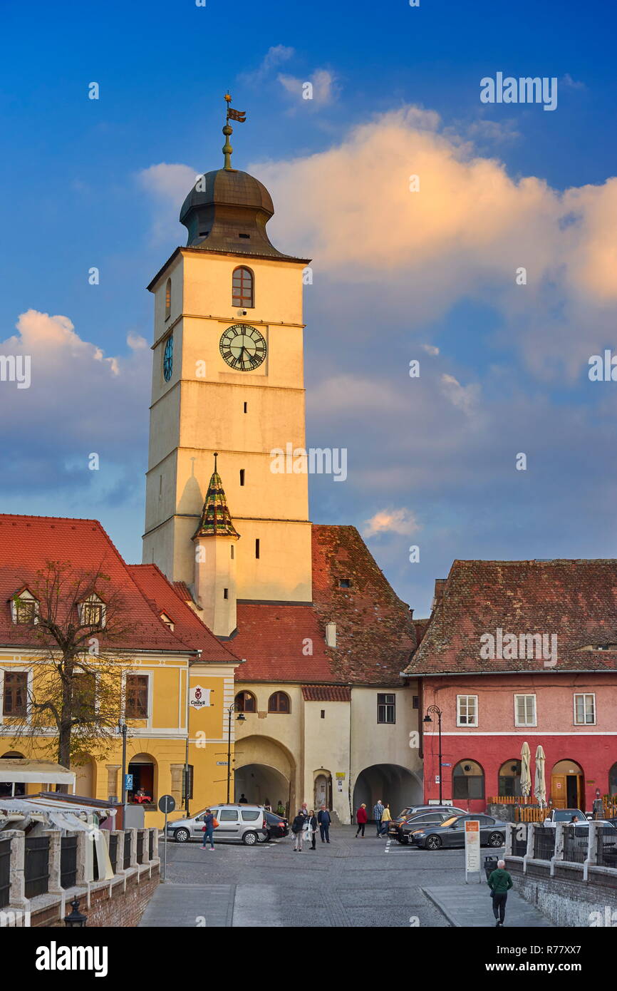 Sibiu Altstadt, Siebenbürgen, Rumänien Stockfoto