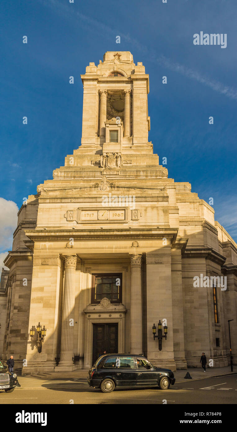 London, November 2018. Ein Blick auf die Grand Freimaurerloge in Covent Garden in London. Stockfoto