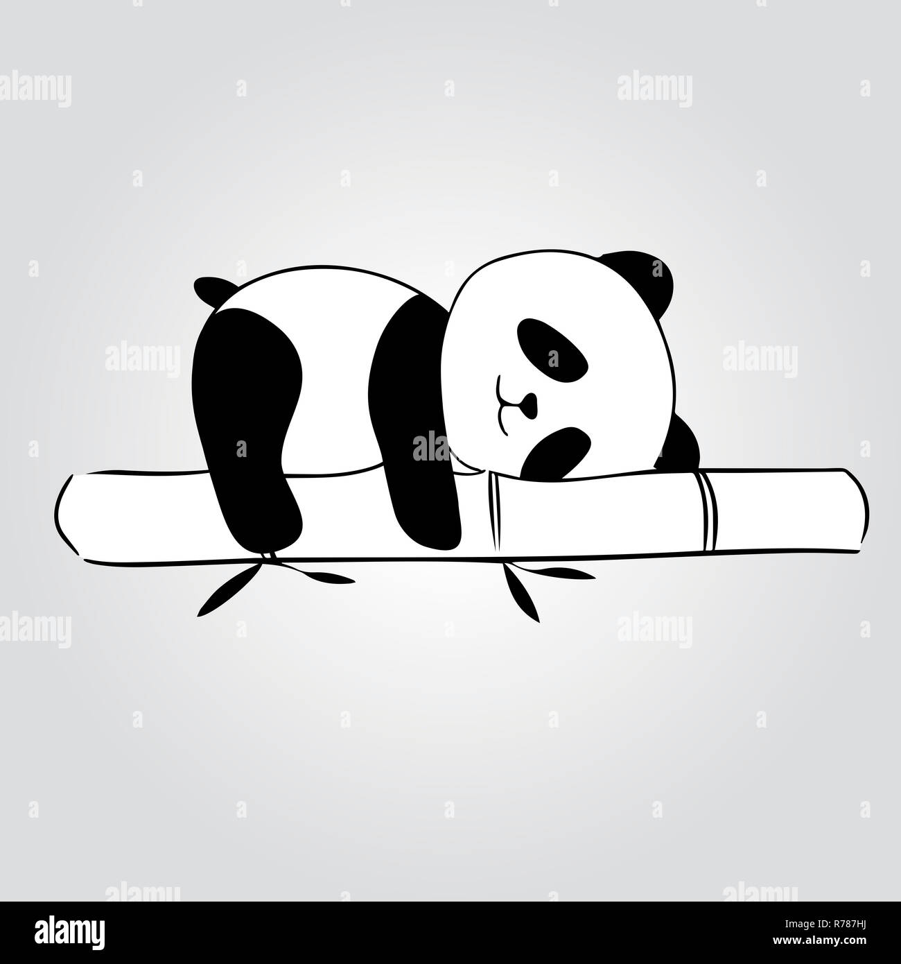 Panda auf Bambus Stockfotografie - Alamy
